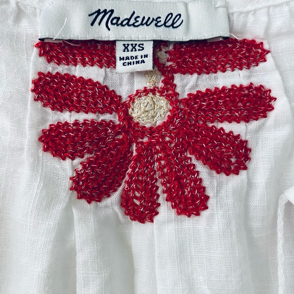 Madewell bohemian embroidered peasant top CS - Picture 3 of 6